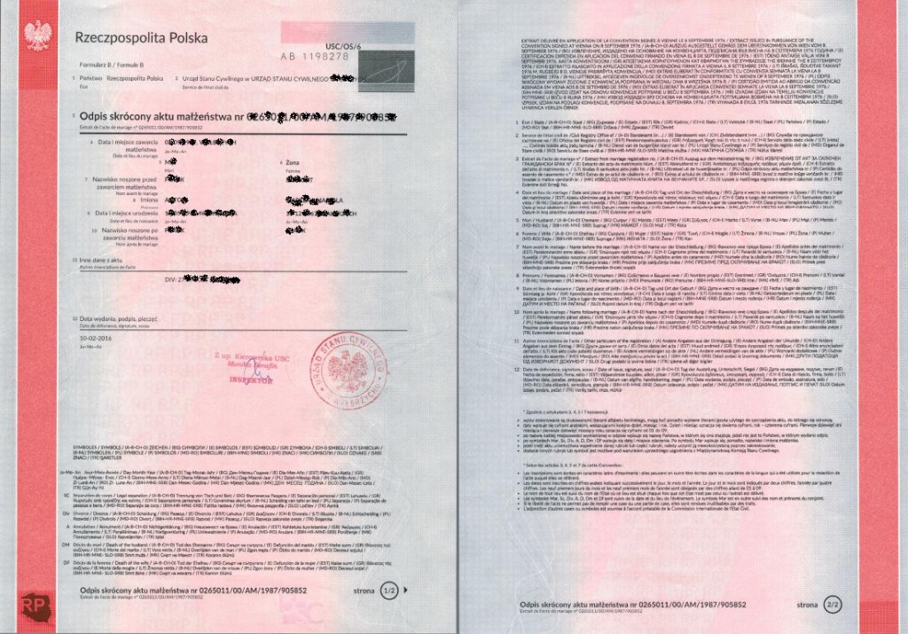 Marriage Abroad / a birth certificate from Poland ? | Your Partner in ...